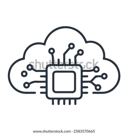 AI-Integrated Cloud Computing Chip Icon