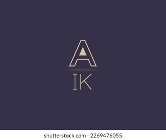 AIK letter logo design modern minimalist vector images