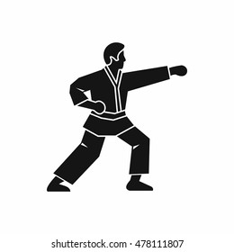 Aikido fighter icon in simple style isolated on white background. Martial arts symbol