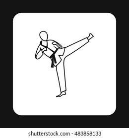 Aikido fighter icon in simple style isolated on white background. Martial arts symbol vector illustration