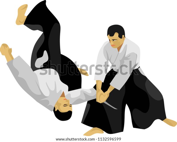 Aikido Japanese Martial Art Sport Vector Stock Vector (Royalty Free ...