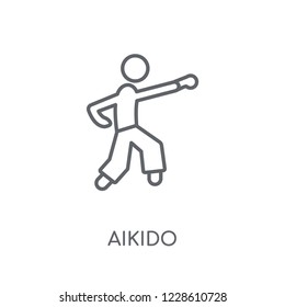 aikido linear icon. Modern outline aikido logo concept on white background from Sport collection. Suitable for use on web apps, mobile apps and print media.