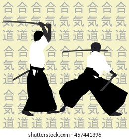 Aikido men silhouettes