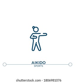 aikido outline vector icon. simple element illustration. aikido outline icon from sport concept. can be used for web and mobile
