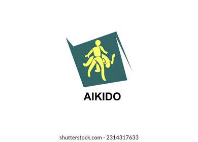 aikido sport vector line icon. sportman, fighting stance. sport pictogram illustration.