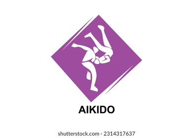 aikido sport vector line icon. sportman, fighting stance. sport pictogram illustration.