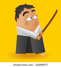 Aikido warrior. Vector illustration