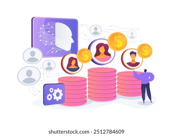 AI-Lead Scoring for Sales Teams abstract concept vector illustration. Sales. Score and prioritize leads, focuse on leads with higher conversion potential. AI Technology. abstract metaphor.
