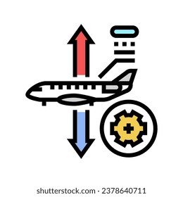 aileron adjustment aircraft color icon vector. aileron adjustment aircraft sign. isolated symbol illustration