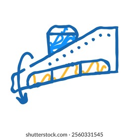 aileron adjustment aircraft doodle icon sketch vector. aileron adjustment aircraft sign. isolated symbol illustration