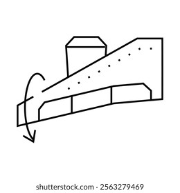 aileron adjustment aircraft line icon vector. aileron adjustment aircraft sign. isolated contour symbol black illustration