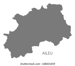Aileu East Timor map grey illustration silhouette