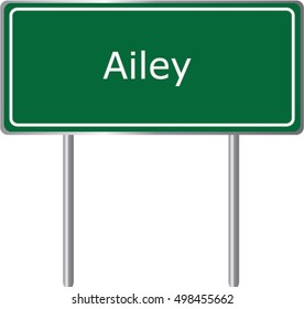 Ailey , Georgia , road sign green vector illustration, road table, USA city