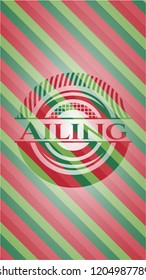 Ailing christmas emblem background.