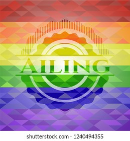 Ailing lgbt colors emblem 