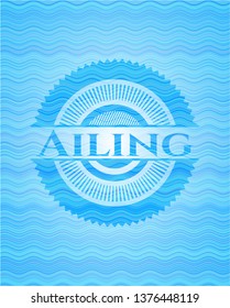 Ailing light blue water emblem.