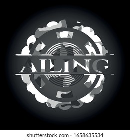 Ailing on grey camouflage pattern