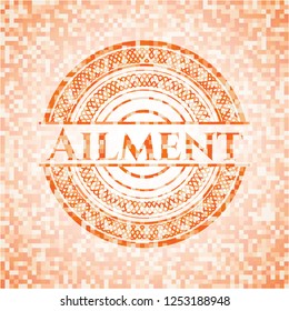 Ailment orange mosaic emblem with background