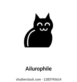 Ailurophile icon vector isolated on white background, logo concept of Ailurophile sign on transparent background, filled black symbol