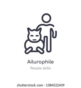 ailurophile outline icon. isolated line vector illustration from people skills collection. editable thin stroke ailurophile icon on white background