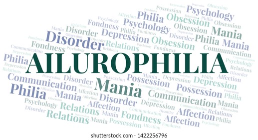 Ailurophilia word cloud. Type of Philia.
