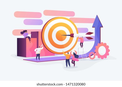 Aim achievement, motivation and success. Career development strategy. Goals and objectives, business grow, business plan, goal setting concept. Vector isolated concept creative illustration