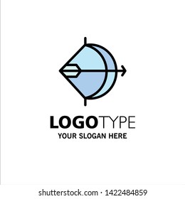 Aim, Archery, Arrow, Bow, Shoot Business Logo Template. Flat Color