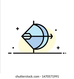 Aim, Archery, Arrow, Bow, Shoot  Business Flat Line Filled Icon Vector Banner Template. Vector Icon Template background