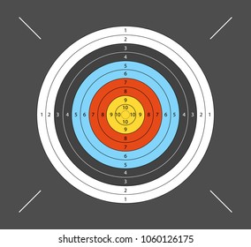 Aim for archery, crossbow, on dark background. Vector illustration for your designs.