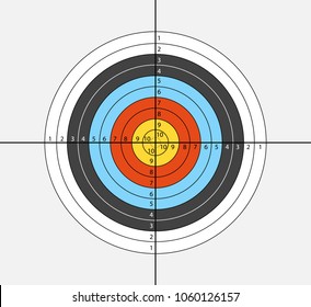 Aim for archery, crossbow, on white background. Vector illustration for your designs.