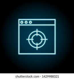 Aim, audience neon icon. Simple thin line, outline vector of web design development icons for ui and ux, website or mobile application