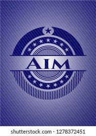 Aim badge with jean texture