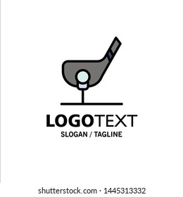 Aim, Ball, Club, Golf, Shot Business Logo Template. Flat Color
