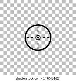 Aim. Black flat icon on a transparent background. Pictogram for your project