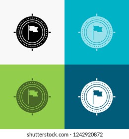 Aim, business, deadline, flag, focus Icon Over Various Background. glyph style design, designed for web and app. Eps 10 vector illustration