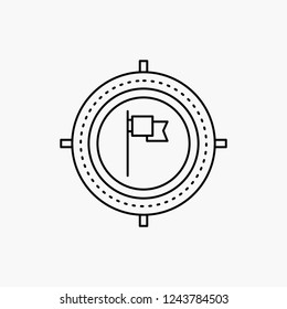Aim, business, deadline, flag, focus Line Icon. Vector isolated illustration
