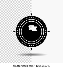 Aim, business, deadline, flag, focus Glyph Icon on Transparent Background. Black Icon