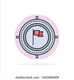Aim, business, deadline, flag, focus Flat Color Icon Vector