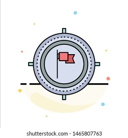 Aim, business, deadline, flag, focus Flat Color Icon Vector. Vector Icon Template background