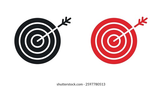 Aim colored icon set. Stock Vector