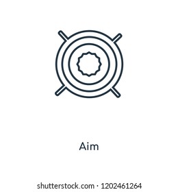 Aim concept line icon. Linear Aim concept outline symbol design. This simple element illustration can be used for web and mobile UI/UX.