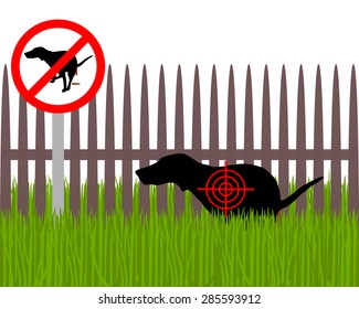 Aim at dog crapping