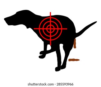 Aim at dog crapping