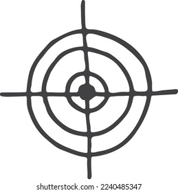 Aim doodle icon. Target symbol. Goal sketch