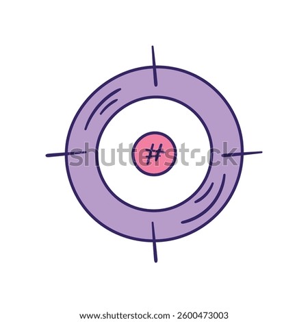 Aim doodle icon with white background vector stock illustration