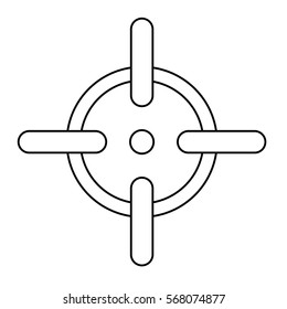 Aim figure to fire the gun accurately icon image, vector illustration