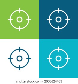Aim Flat Vier Farbe minimale Icon Set