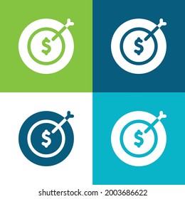 Aim Flat four color minimal icon set
