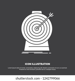 Aim, focus, goal, target, targeting Icon. glyph vector symbol for UI and UX, website or mobile application