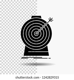 Aim, focus, goal, target, targeting Glyph Icon on Transparent Background. Black Icon